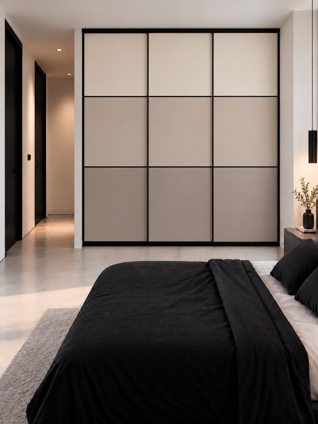 Tres puertas con perfiles divisores horizontales